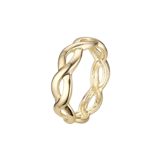Infinity twisted Wedding band rings in 14K Gold, Rose Gold plating colors