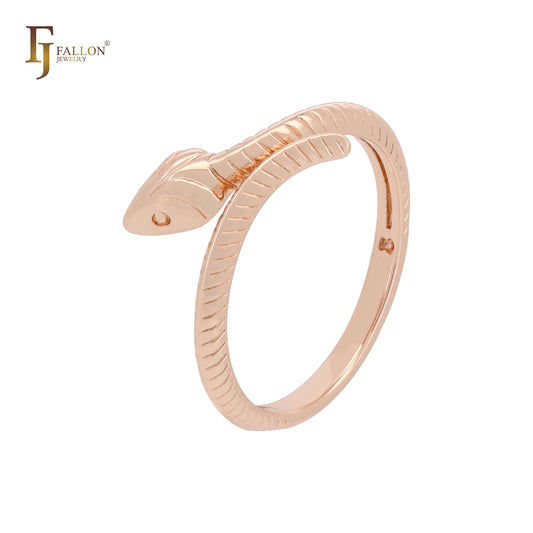 Anéis de moda em ouro rosa com formato de cobra