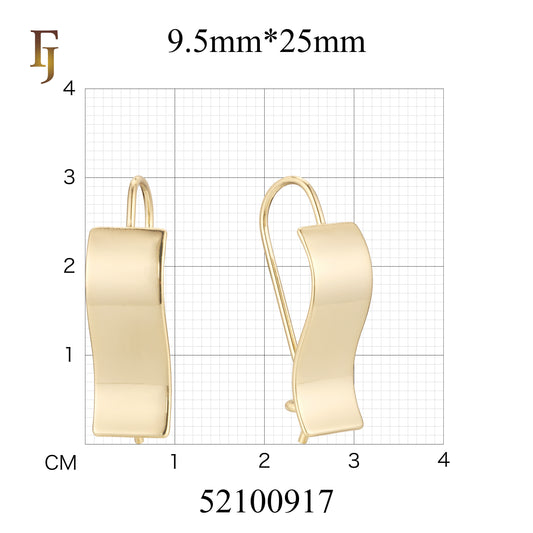 Minimalist Wave Shape Wire Hook Earrings in Polished Gold – Elegant Modern Dangle Jewelry