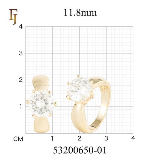 Luxury Round Cut CZ Engagement Ring with Baguette Accents | FJ Fallon Jewelry