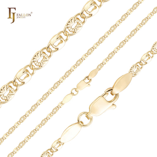 Snail link keyhole lock half star chains plated in Rose Gold
