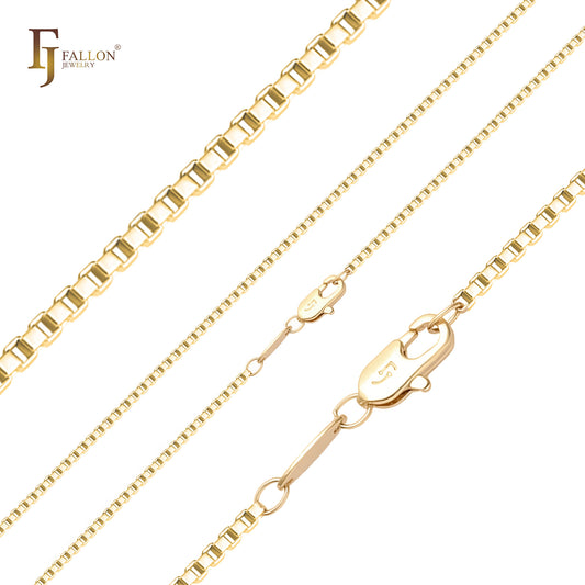🔥 Thin Box link chains plated in 14K Gold, Rose Gold, White Gold