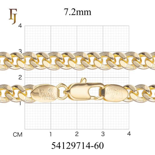 Men's Gold Plated Cuban Curb Chain Necklace with Lobster Clasp – Thick and Durable Design