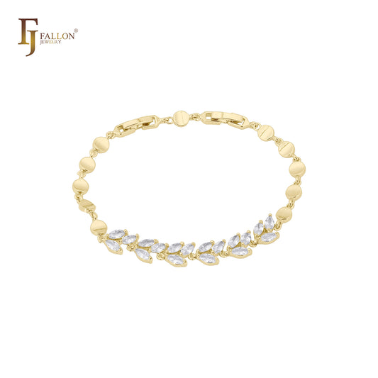 🔥 Cluster Czs leaves 14K Gold, Rose Gold bracelets