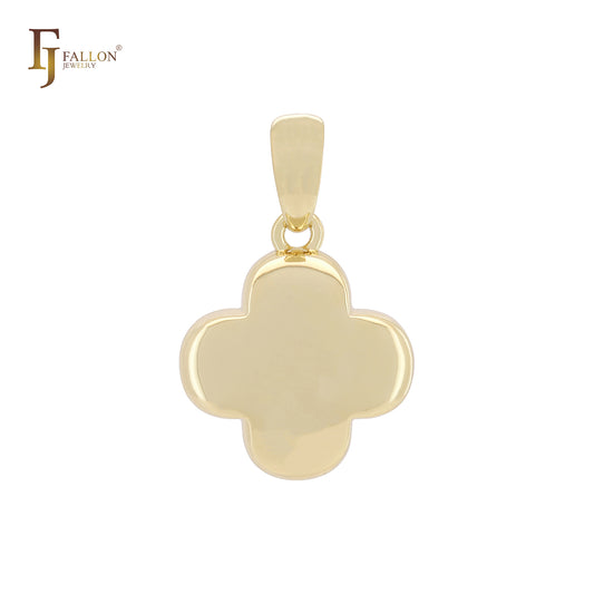 Elegant minimalism plain clover 14K Gold Pendant