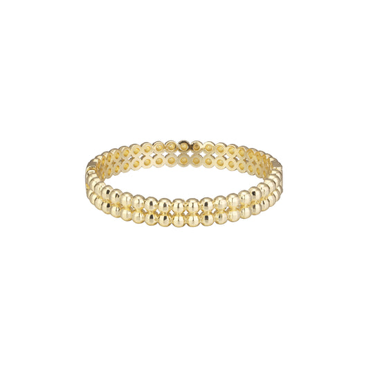 Camadas duplas de contas em ouro 14K, pulseiras em ouro rosa