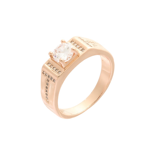 Solitaire Men's rings in 14K Gold, Rose Gold plating colors