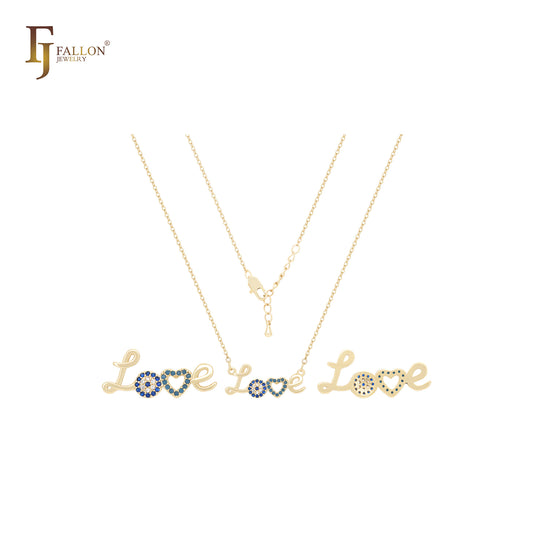 Liebe zu bunten Zirkonia 14 Karat Gold, Roségold Halskette