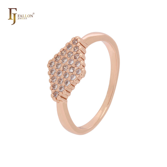 Tausend Cluster weißer Zirkonia in Rautenform aus Roségold