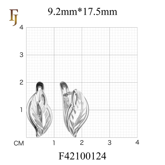 Silver Leaf Russian Lock Earrings – Twisted Polished & Textured Design – FJ Jewelry