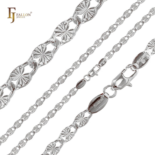 Hammered sunburst oval papaerclip 14K Gold, Rose Gold, White Gold fancy link chains