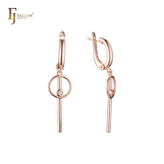Earrings in Rose Gold, two tone plating colors