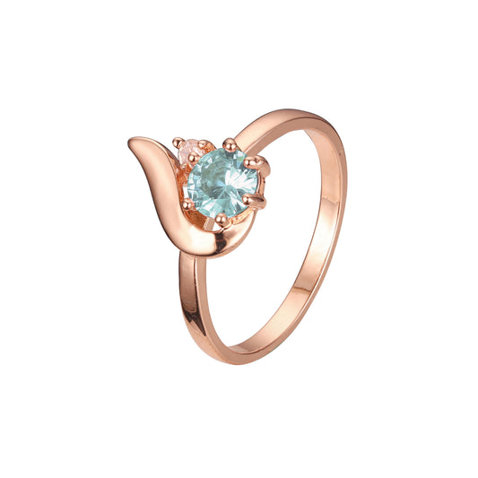 Ros¨¦goldene Cluster-Ringe mit drei Steinen