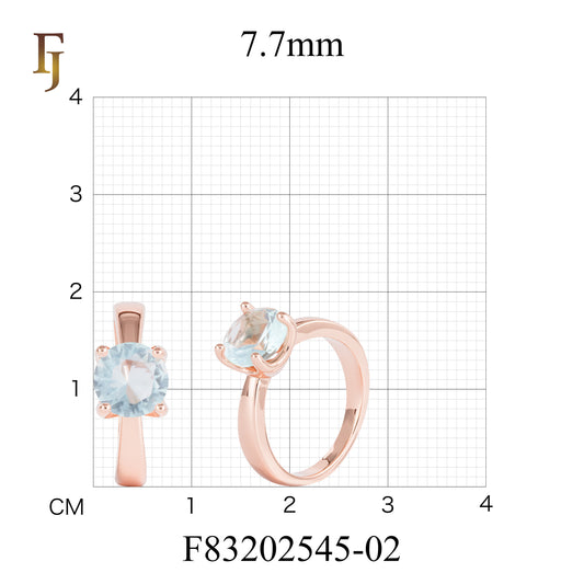Solitaire Russian Lock Earrings with Light Blue Stone in Rose Gold Plating – FJ Jewelry