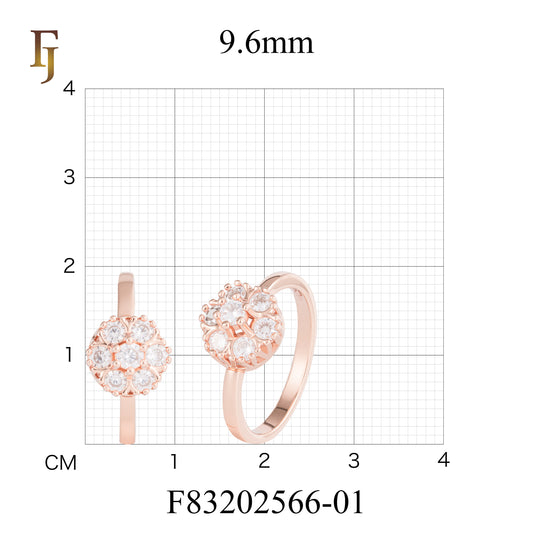 Rose Gold Cluster Ring with Round White CZ Stones | Elegant Dome Design | FJ Fallon Fashion Jewelry