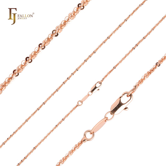 Rounded small disc Margarita Fancy Link Rose Gold Chain