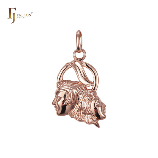 Rose Gold Zodiac portrait pendant