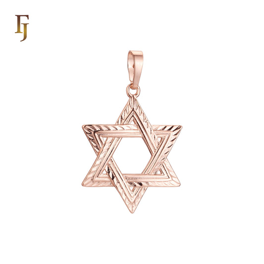 Hexagram Star of David 14K Gold Pendant