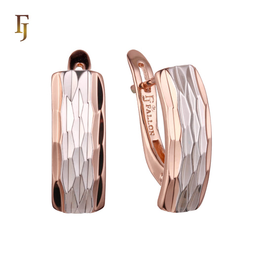 Earrings in 14K Gold, Rose Gold, two tone plating colors