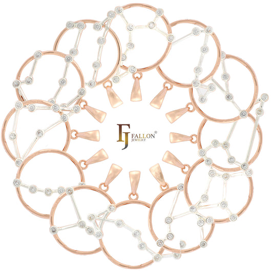 Constellation Zodiac constellation Rose Gold two tone pendant - constellation Sign