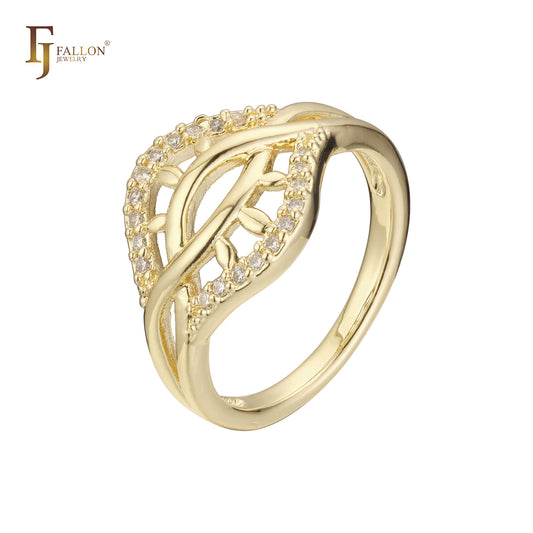 Anéis de mau-olhado em ouro 14K, cores banhadas a ouro rosa