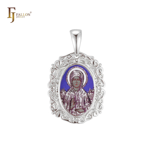 🔥 Virgin Mary pendant in Rose Gold, White Gold plating colors