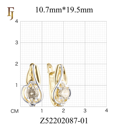 Earrings in 14K Gold, Rose Gold, two tone plating colors