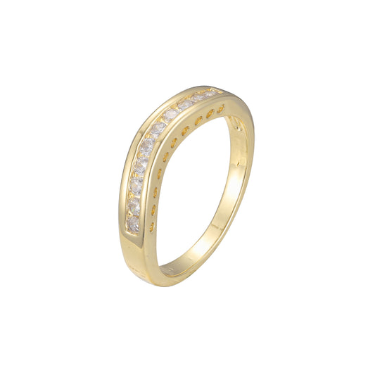 Three stone stackable rings in 18K Gold, White Gold, 14K Gold, plating colors