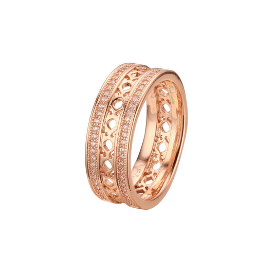 Wedding band rings in 18K Gold, White Gold, 14K Gold, Rose Gold plating colors