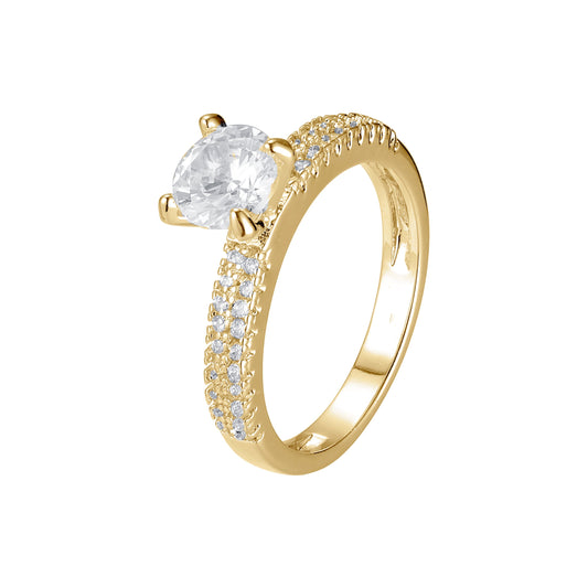Cluster white CZs 14K Gold, white gold stackable rings
