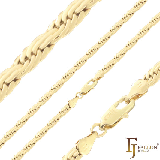 Multi Fancy C Link 14K Gold, Rose Gold Chains