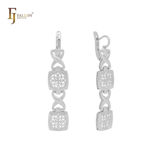 Double filigree drop elegant Rose Gold Earring