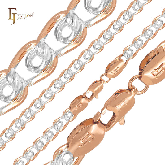 .Weaving love cable link chains plated in Rose Gold