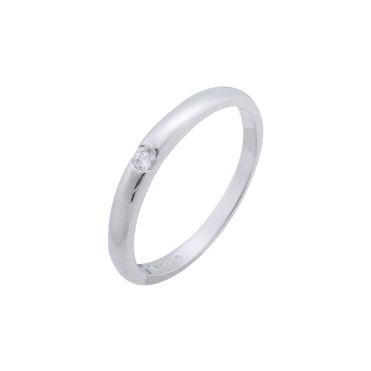 Anillos de tensión Solitario de explícita sencillez en colores Oro Blanco, Oro 14K, Baño en Oro Rosa
