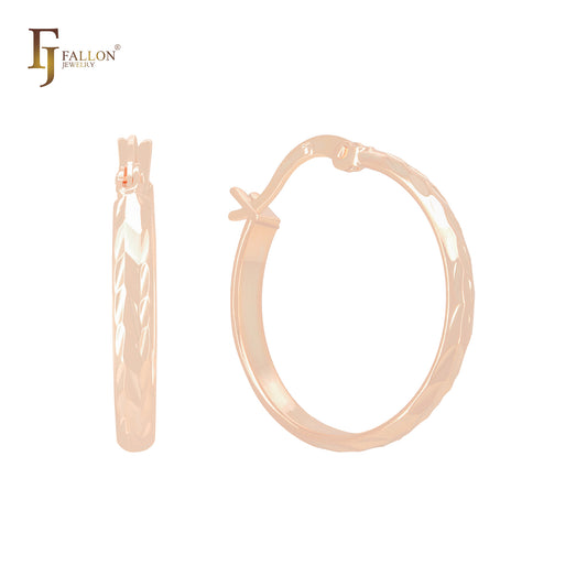 Textured Rose Gold Hoop Earrings