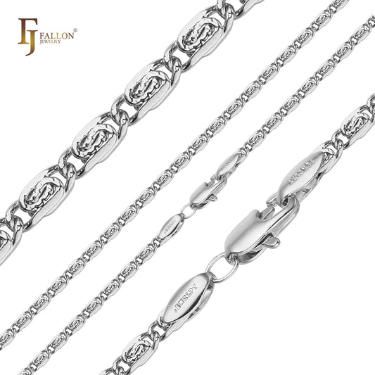 Snail link center hammered chains plated in Rose Gold