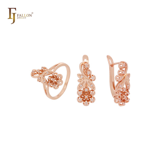 Conjunto de joias de ouro rosa Paige's Grape com anéis