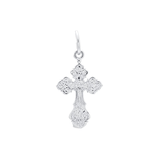Russian Orthodox White Gold, Rose Gold Cross pendant