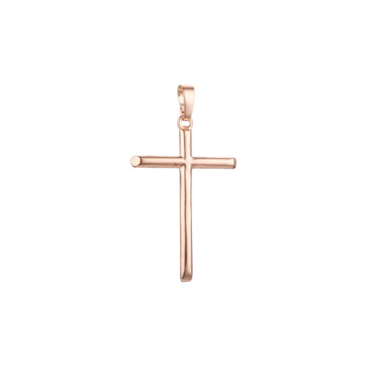 Pure Minimalism Rose Gold, 14K Gold Latin Cross Pendant