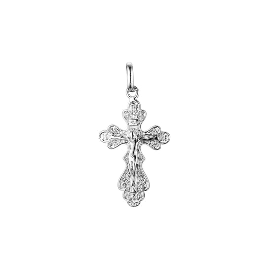 🔥 Eastern Orthodox Russian budded pendant in 14K Gold, Rose Gold & White Gold plating colors