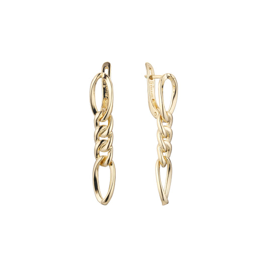Chain link earrings in 14K Gold, Rose Gold plating colors