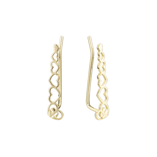 Crawler earrings in 14K Gold, Rose Gold, two tone plating colors