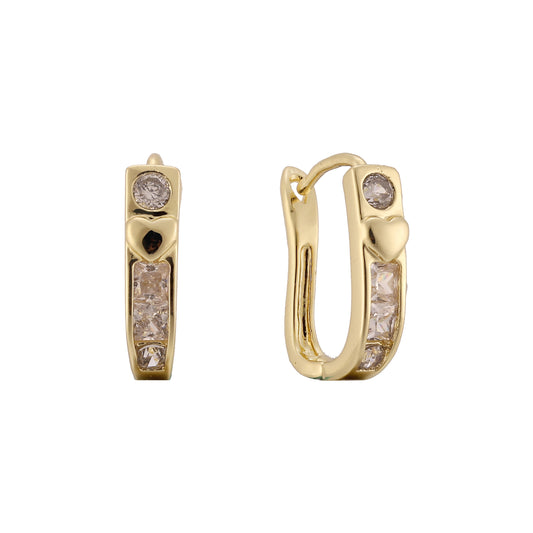 14k gold earrings with little heart