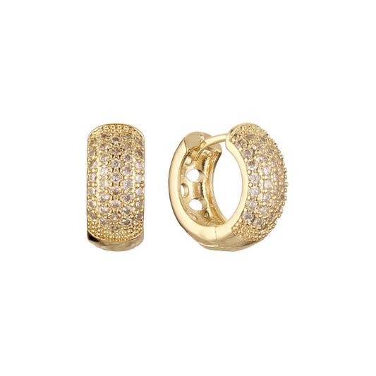 Huggie earrings in 14K Gold, Rose Gold plating colors
