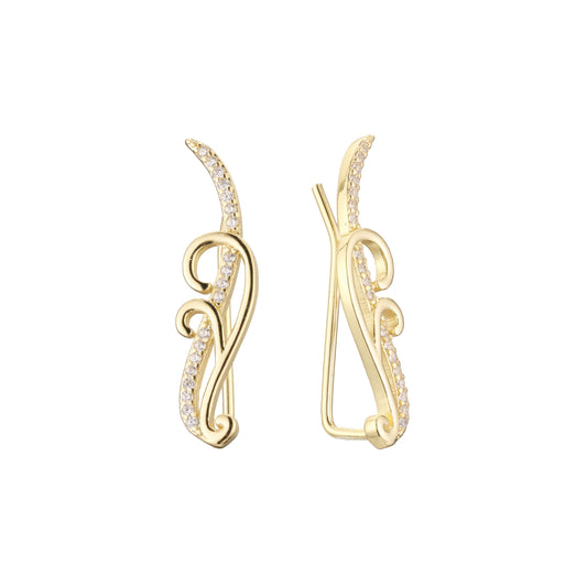 Crawler earrings in 14K Gold, Rose Gold plating colors