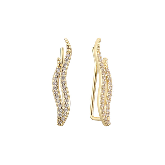 Crawler earrings in 14K Gold, Rose Gold plating colors