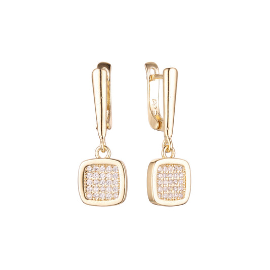14K 金、玫瑰金耳环,双色