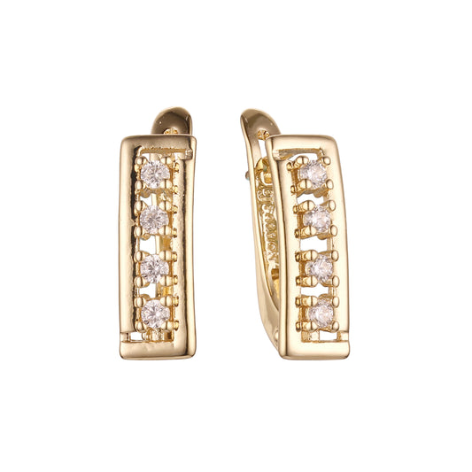 14K 金、玫瑰金耳环,双色