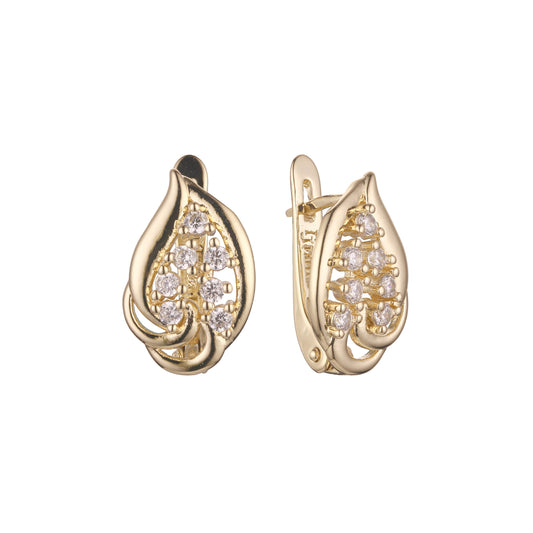 14K 金、玫瑰金耳环,双色