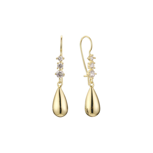 Wire hook cluster earrings in 14K Gold, Rose Gold plating colors